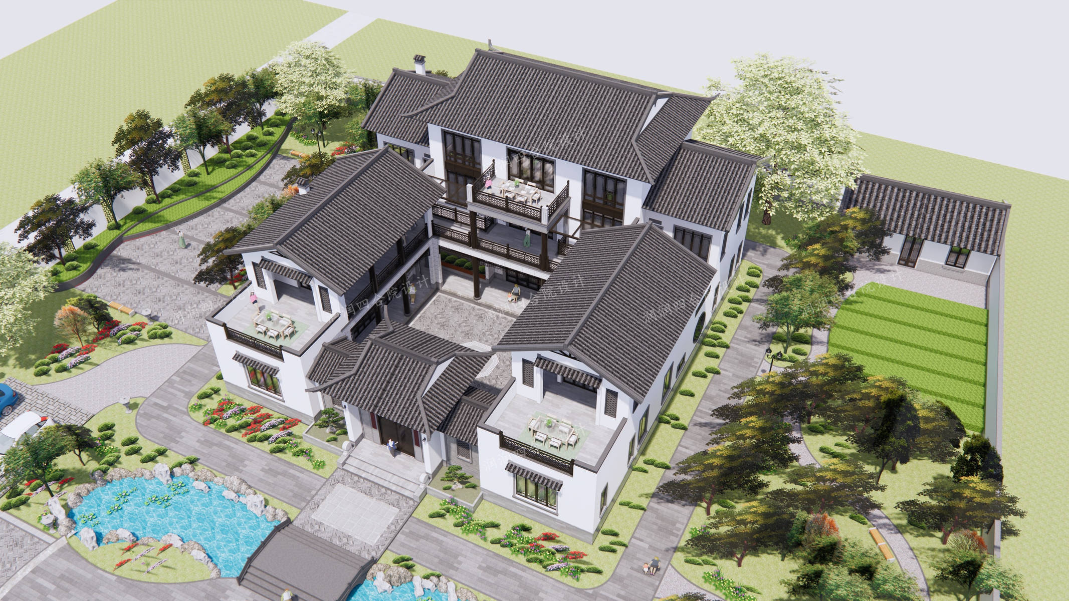 湖南三层苏式园林四合院乡村自建房，已投建——润润四合院设计刘鹰作品-搜狐大视野-搜狐新闻