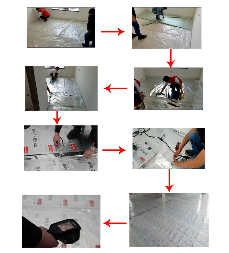 石墨烯地暖安装过程一,想省钱自己购买材料1,保温材料,非导放射膜