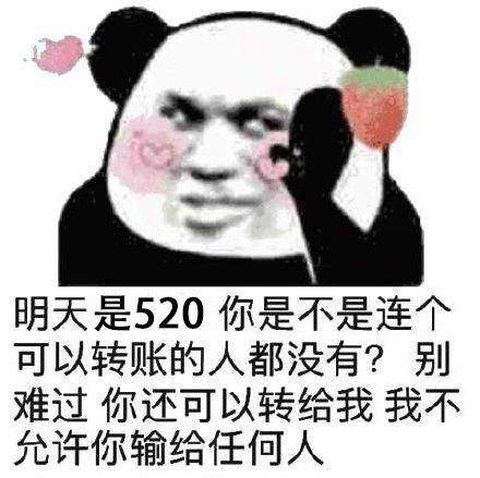 520专用表情包:别难过,我不允许你输给任何人,你可以转账给我