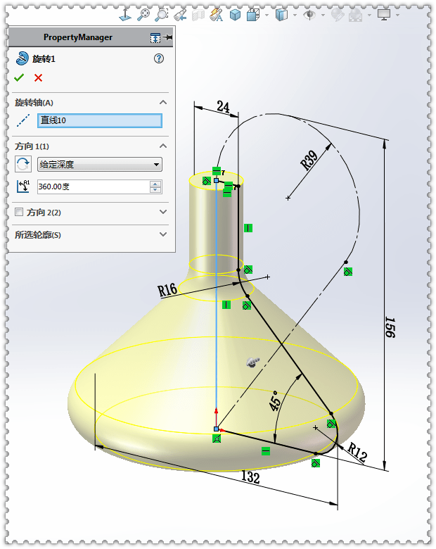 solidworks里用两种方法画这个克莱因瓶圆角竟然成了此图的重点