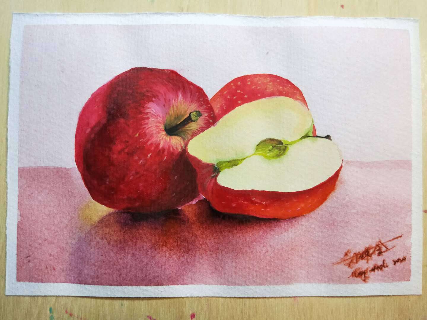 水彩之水果篇01苹果苹果