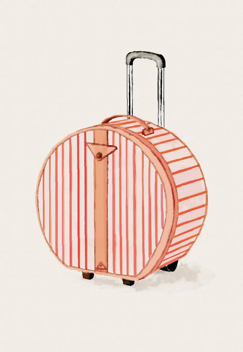 今天画的是一个粉色行李箱,可能很多女生很喜欢这个颜色.