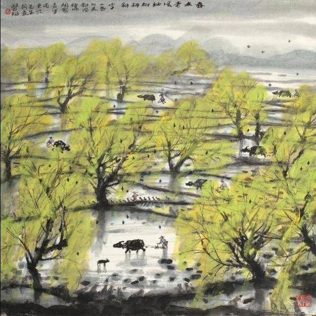 林丰俗田园山水画,平凡中充满诗意