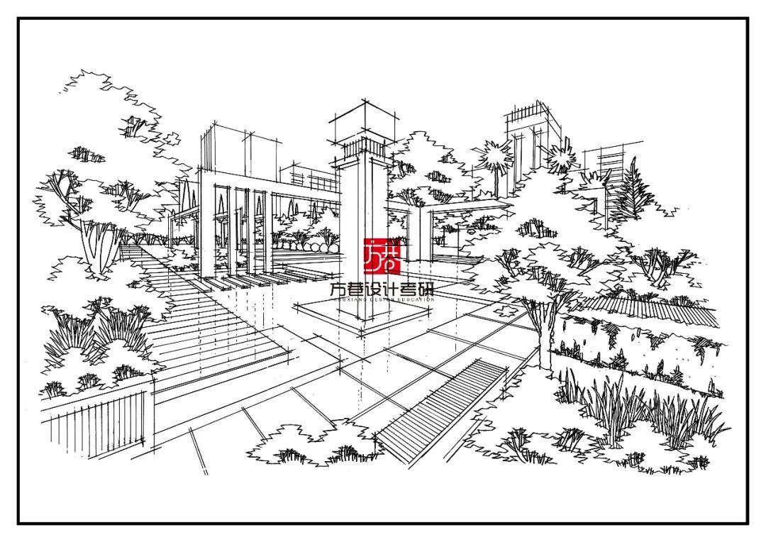 景观空间线稿 分享给大家用于交流学习 这是微信公众号创立的宗旨之一