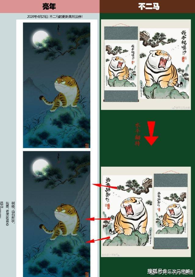 又是抄袭今年大火的猛虎下山图被指抄袭原画手强硬回复