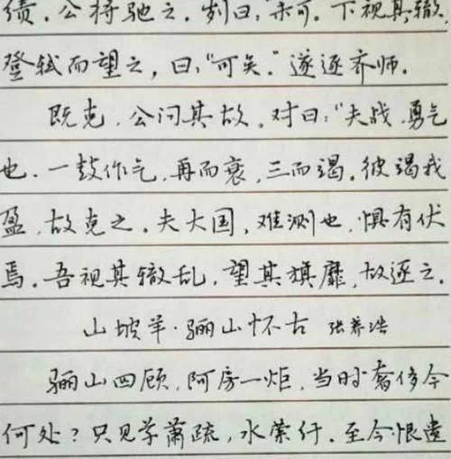 学霸抄写古文作业走红,字迹利落且附美感,学渣:别让我妈看见