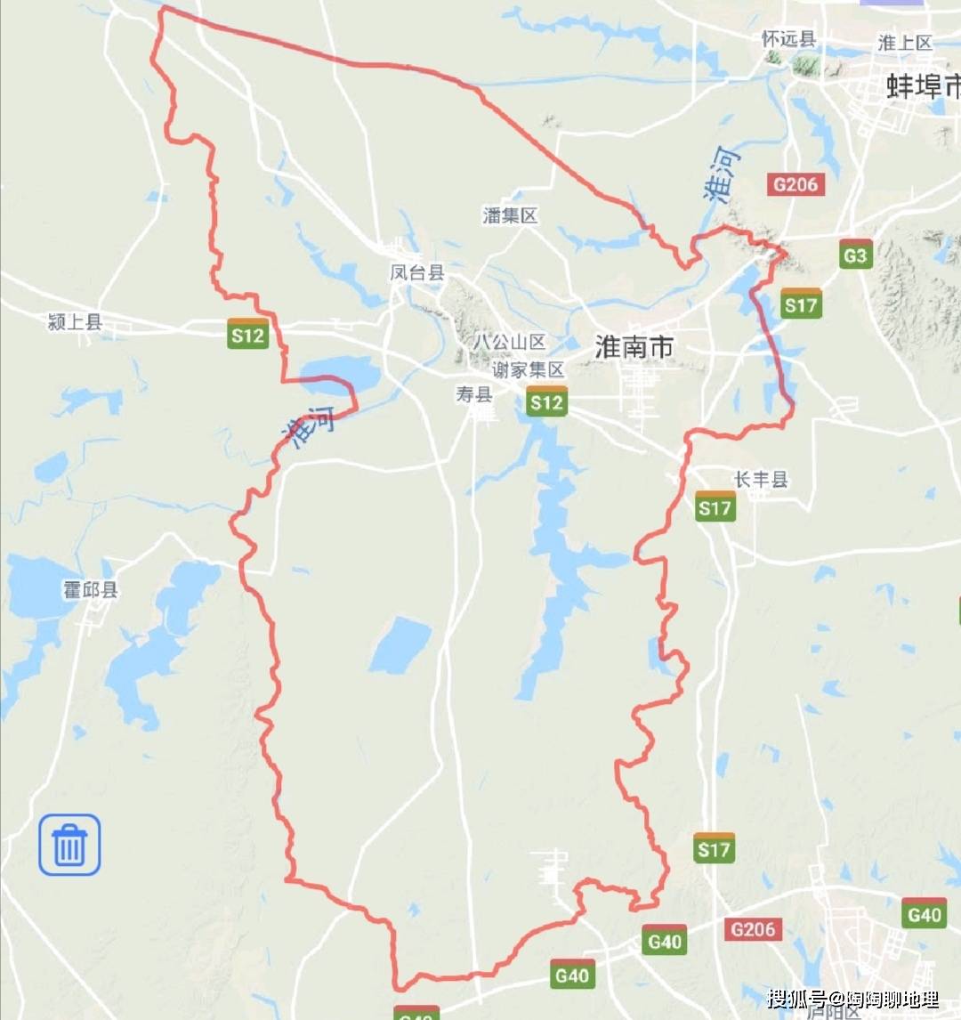 淮南市5区2县,建成区面积排名,潘集区最小,你的家乡排