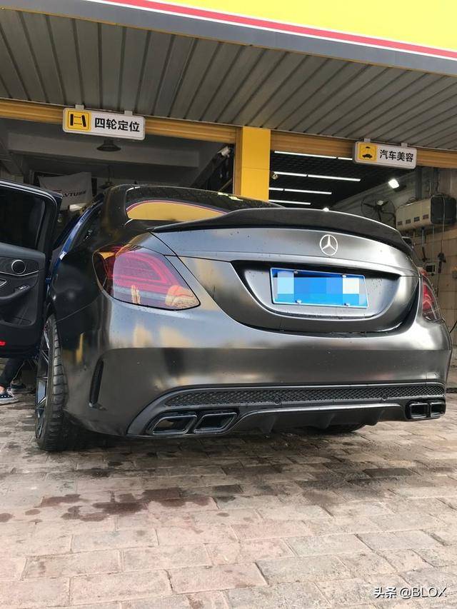奔驰c260改装,13款奔驰c260 blox 车主记-落地秒变"黑武士",奔驰c260l改装分享