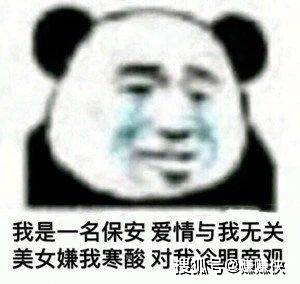 沙雕搞笑表情包图片:保安日记熊猫头文案