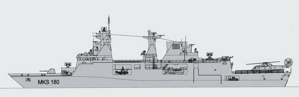 德国议会昨天正式批准为德国海军采购4艘四艘mks 180多用途护卫舰