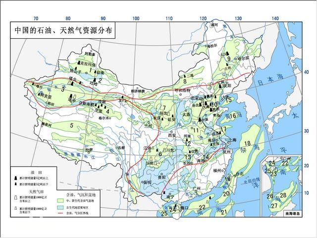 中国石油,天然气资源分布