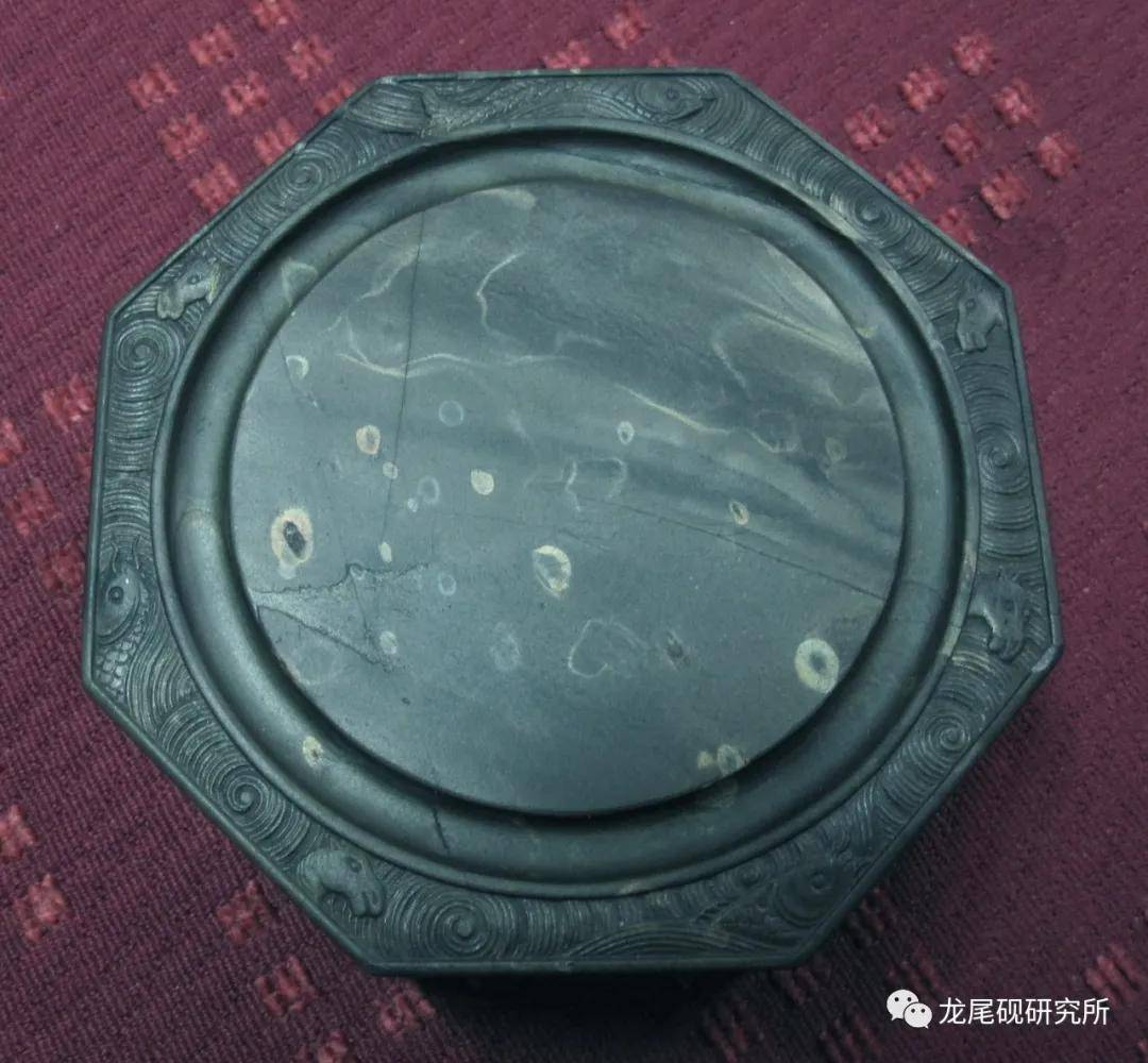 清代石榴喜珠纹端石淌池砚-古砚-图片