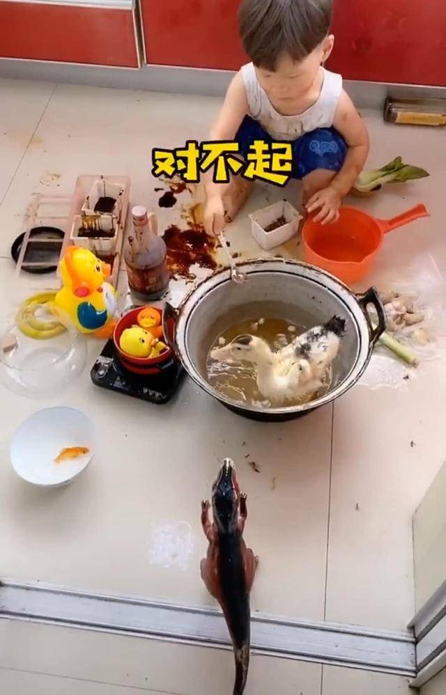 儿子3天没吃肉，自己做“口水鸭”，看了操作步骤，妈妈无语了