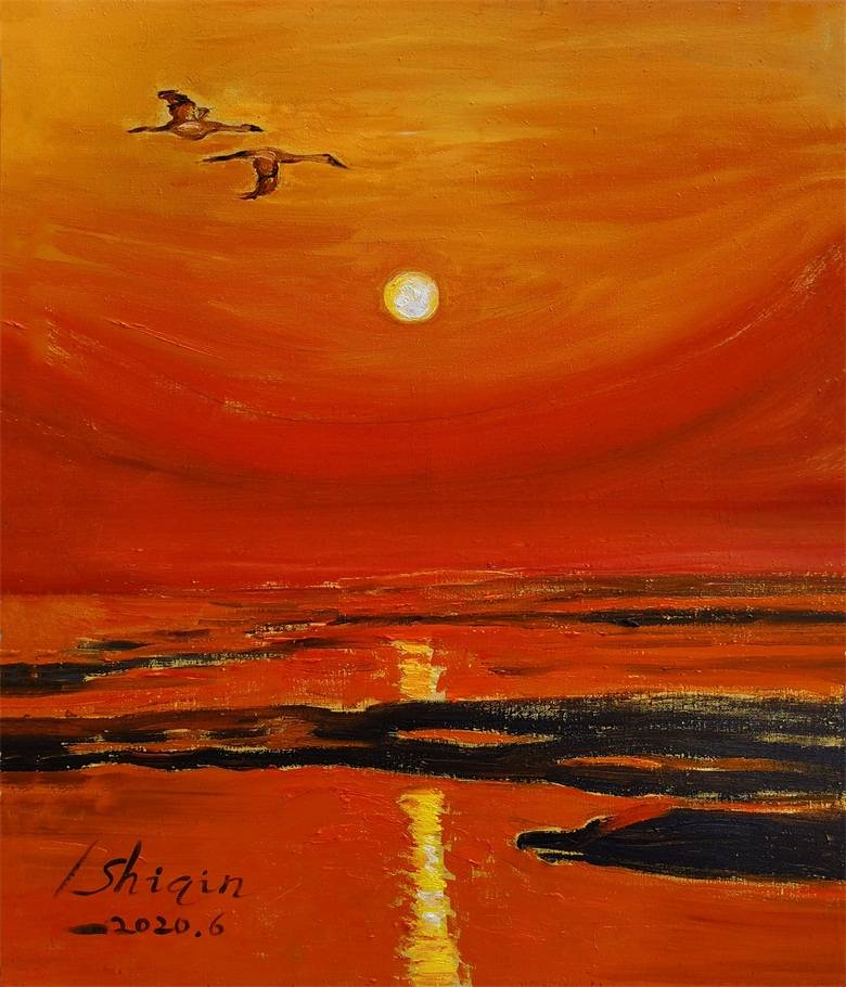 油画 《东方红太阳升》