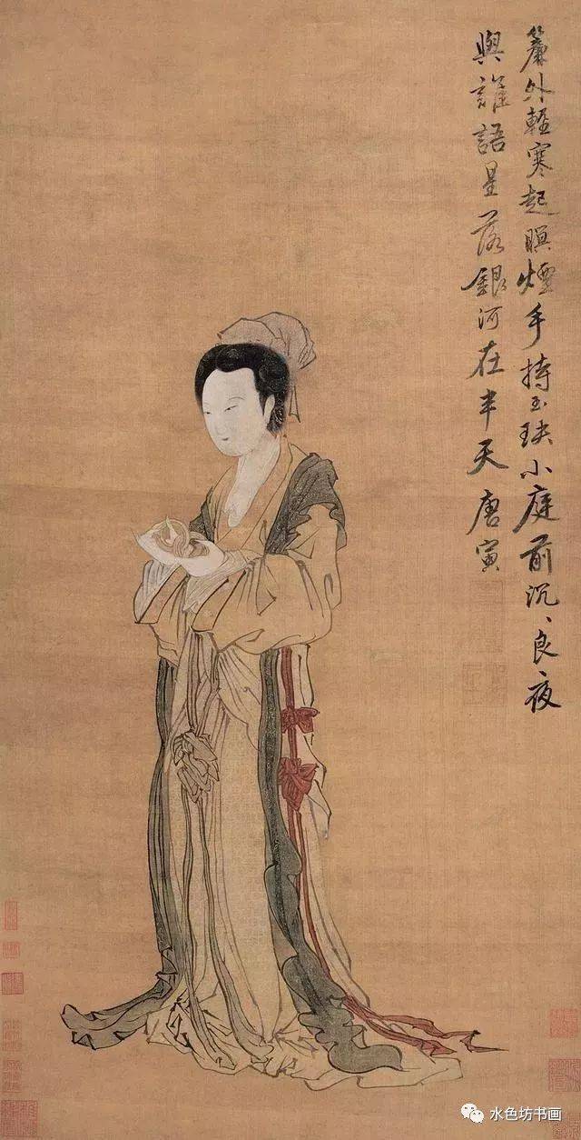 江南四才子唐寅人物仕女图:笔简意赅,饶有意趣!