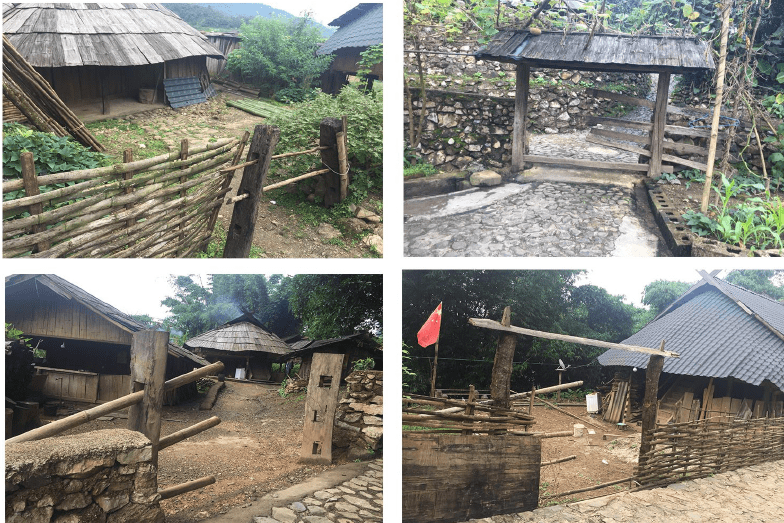 原创沧源县山地传统村落,以佤族的草木房为主,鸡笼罩房