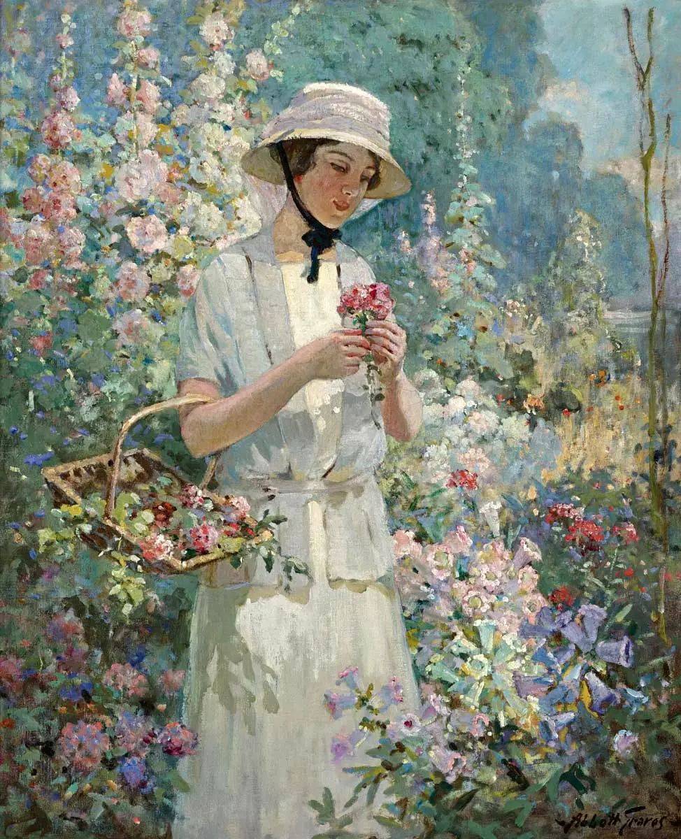19世纪油画里的性感女人,她们漫步花园时,天堂也不过如此了!