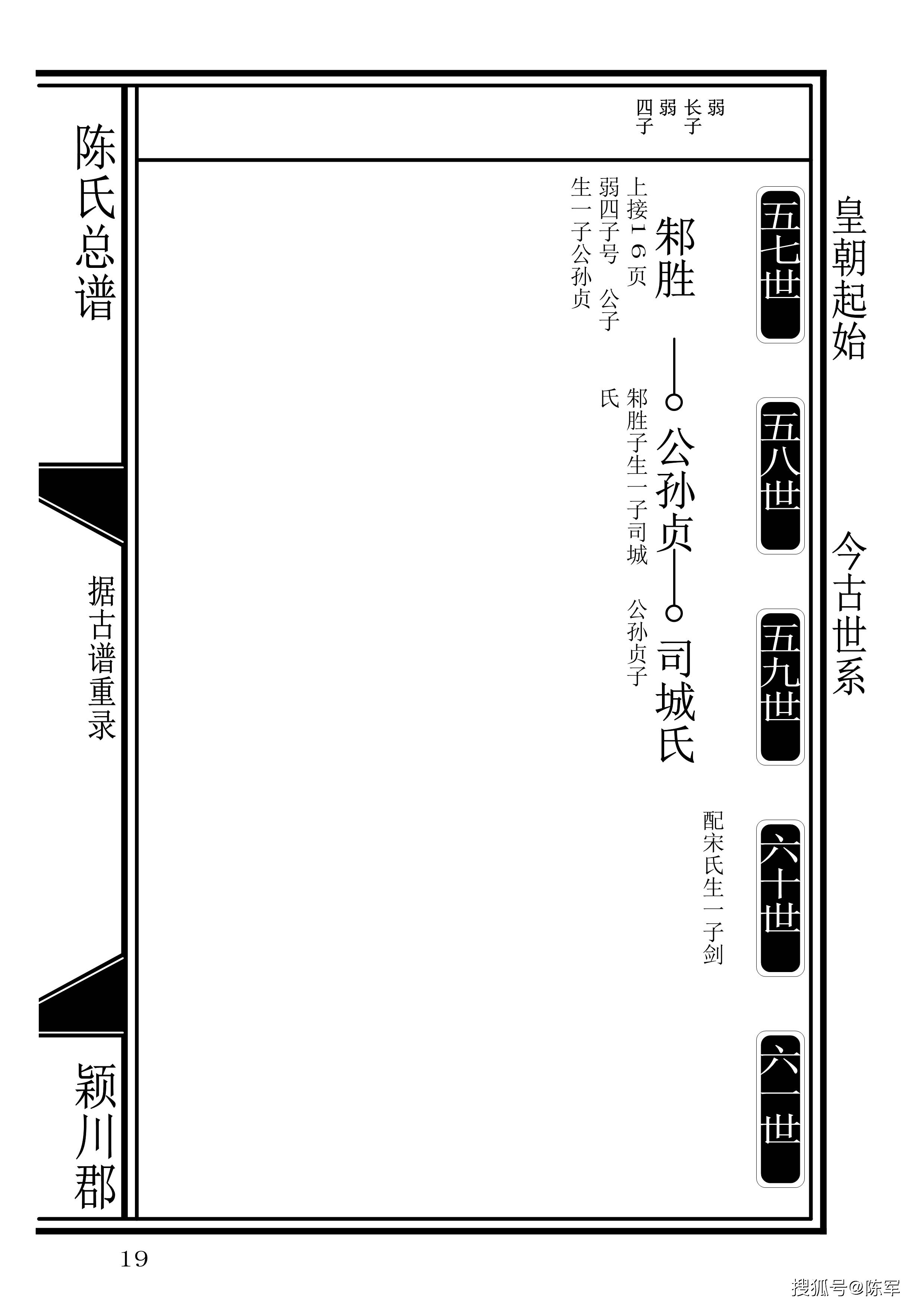 陈氏总族谱皇朝世系