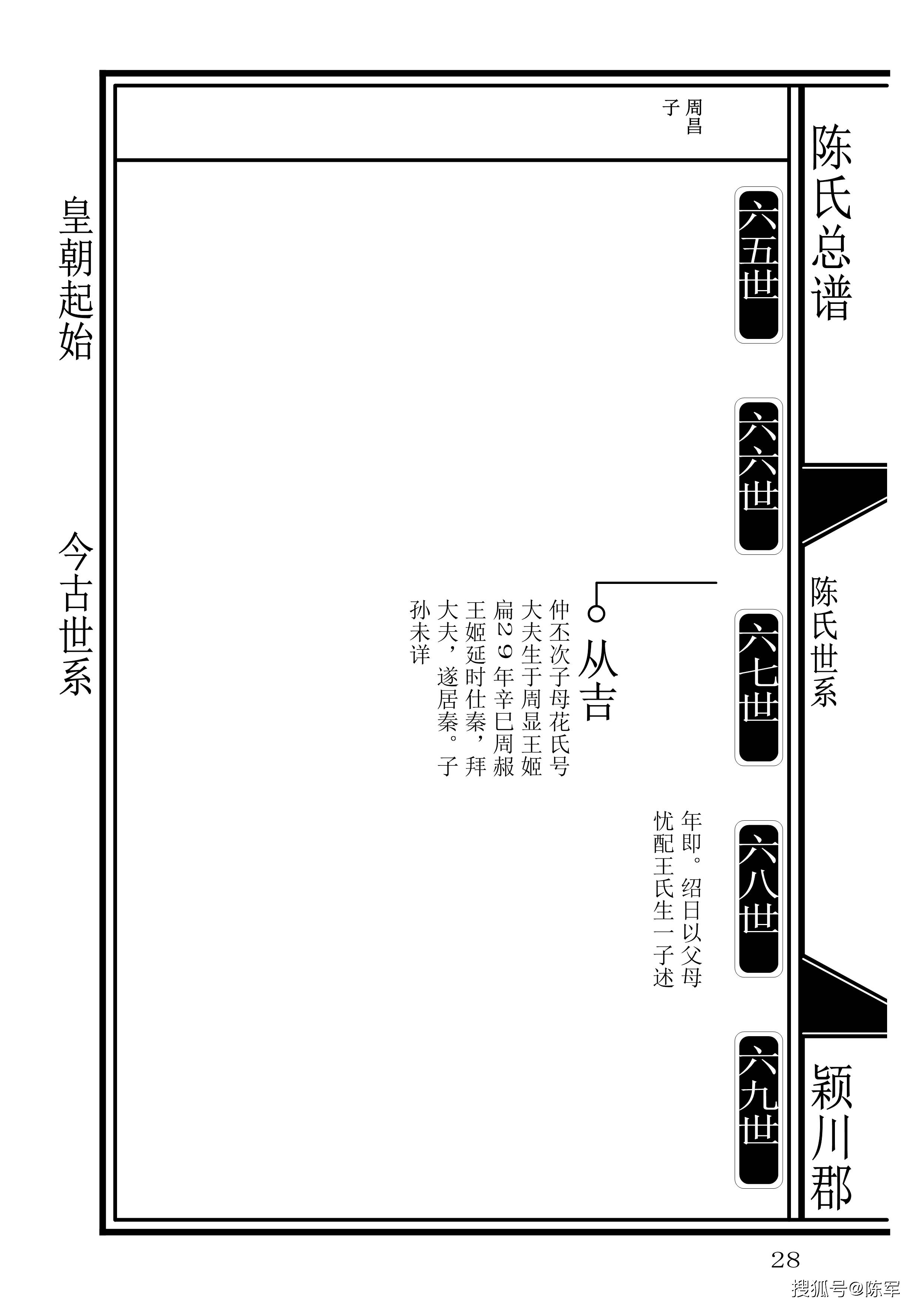 陈氏总族谱皇朝世系