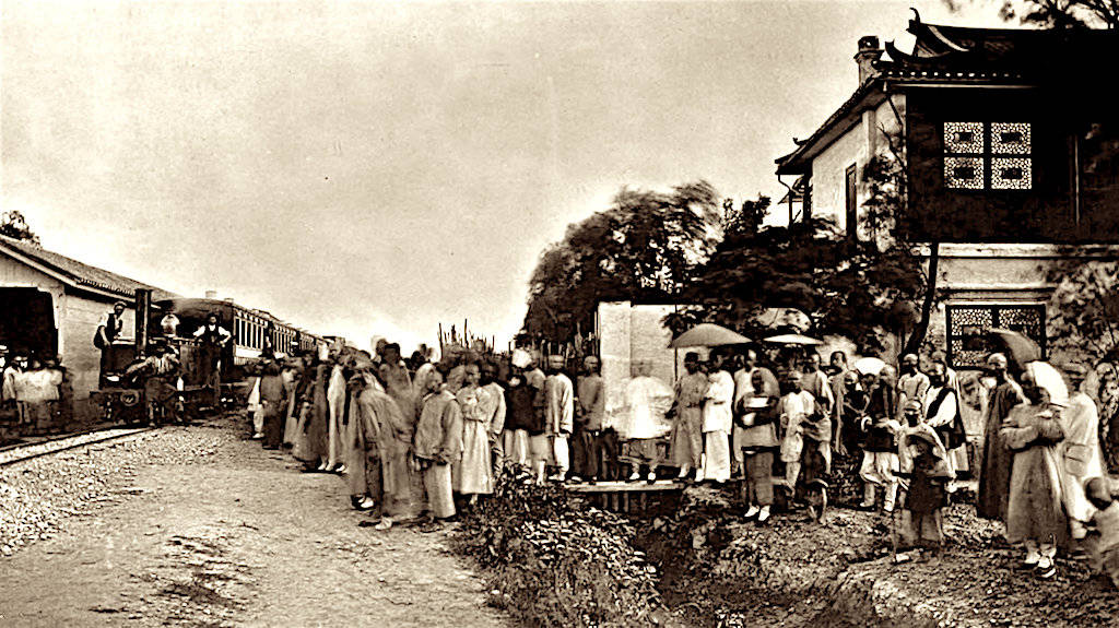上海吴淞铁路1876年老照片