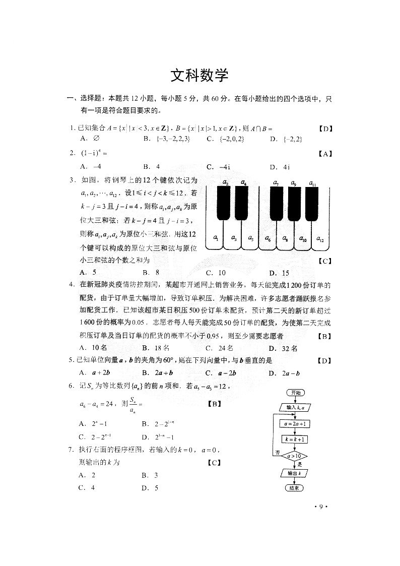 【邱崇分享】2020高考数学真题高清版试卷 答案来了(全国二卷)