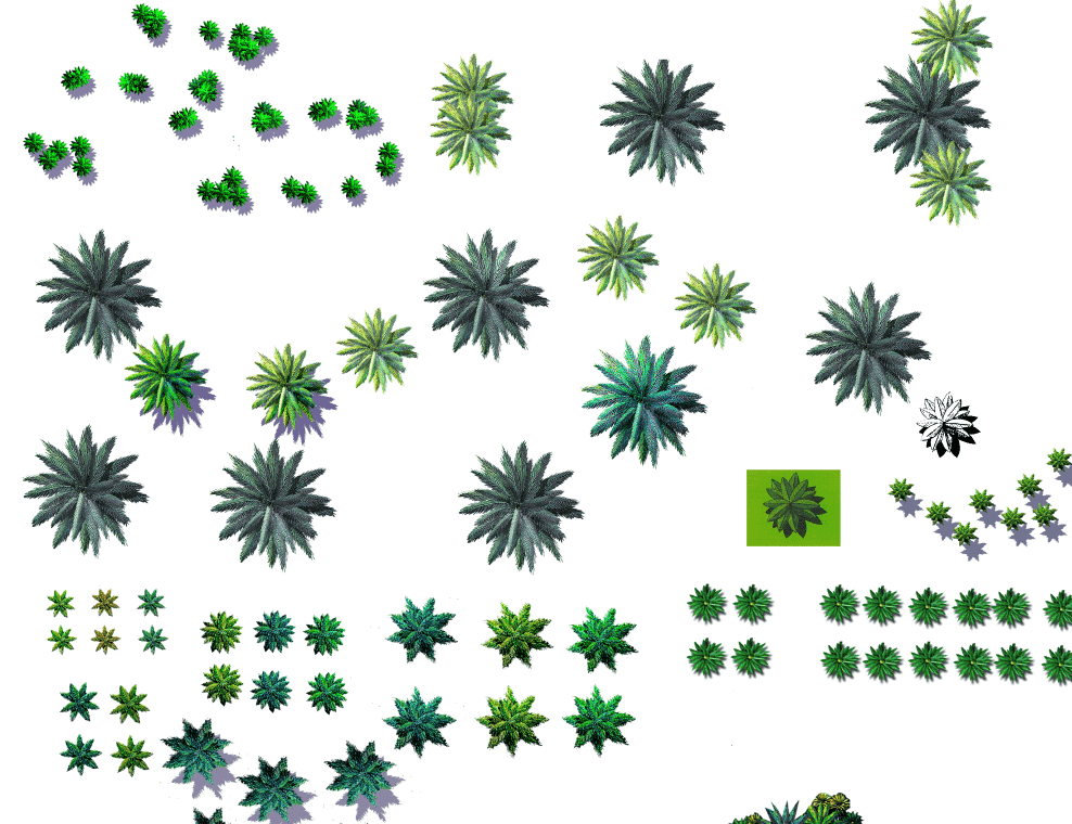 园林景观ps彩色总平面图案笔刷立面填充植物铺装psd分层设计素材