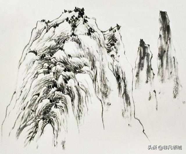 中国画山水画之山峰的画法详细步骤