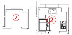 一,②厨房右侧的墙面不移除,设计推拉门.