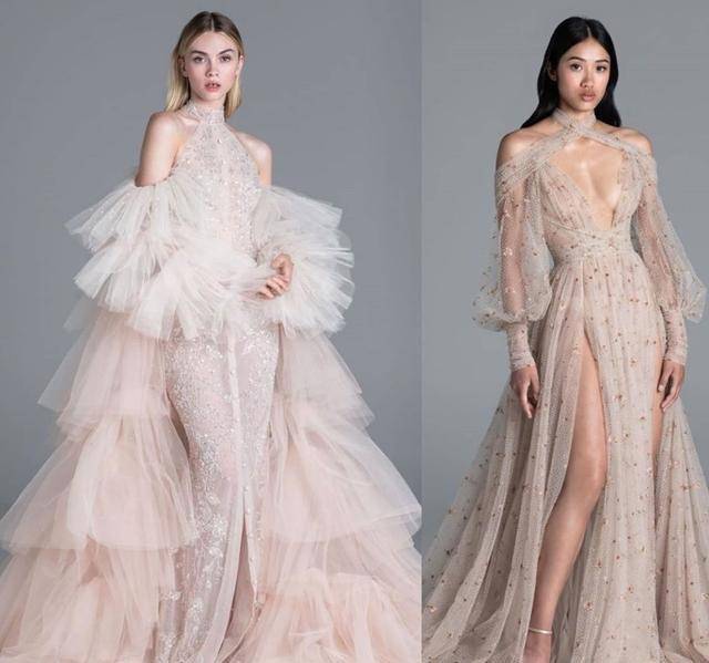 paolo sebastian 2020高定系列,云彩礼服瑰丽温柔,清新淡雅