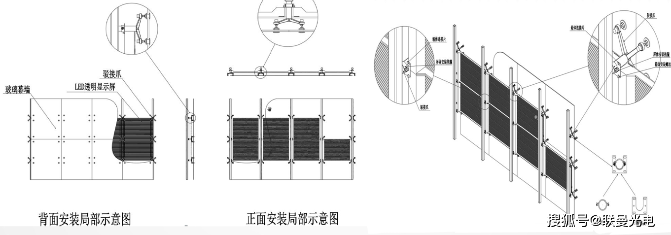 【示意图】透明led显示屏安装方式,安装需注意的安装事项