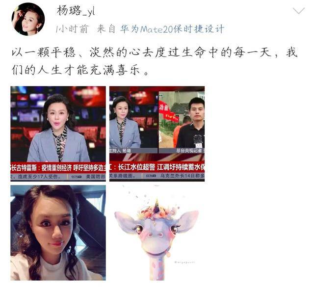 央视主持人杨璐晒工作照，妆容浮夸，还意外撞