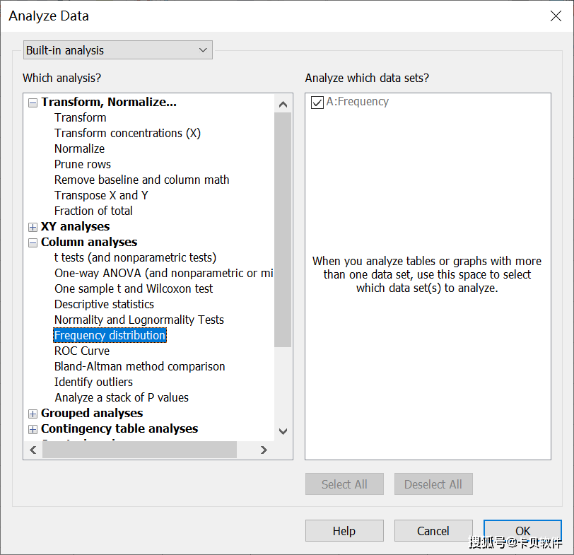 GraphPad Prism中如何进行频率分布分析_区间