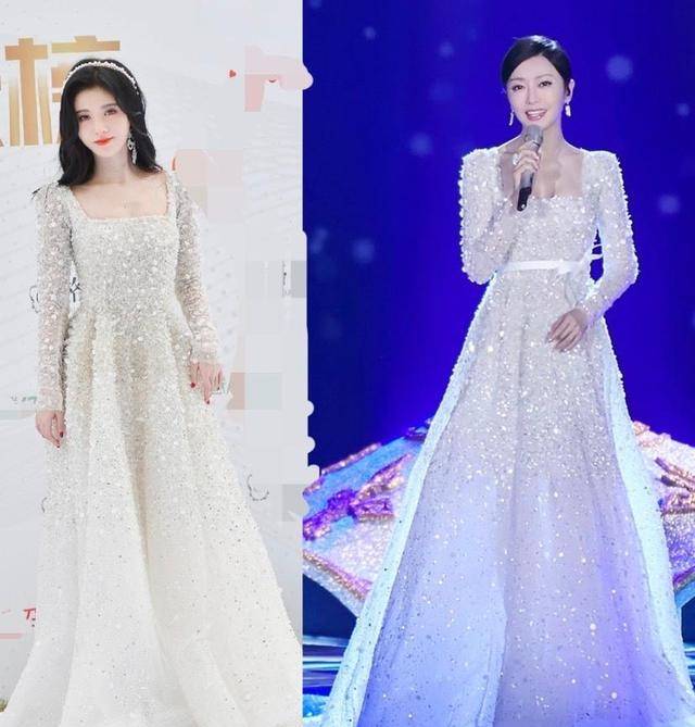 鞠婧祎|鞠婧祎全球仅一件的定制礼服，结果去年秦岚穿过，品牌方回应了