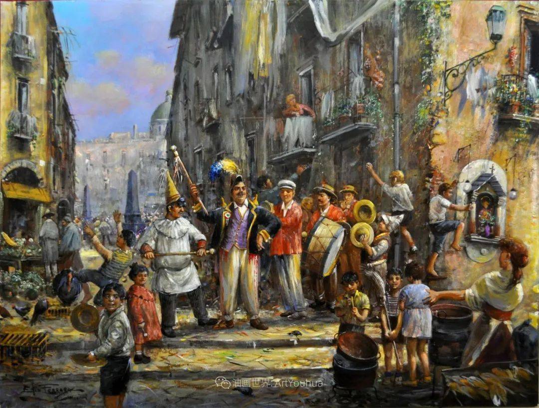 意大利画家埃里奥·费拉拉市井景色油画作品欣赏_手机搜狐网