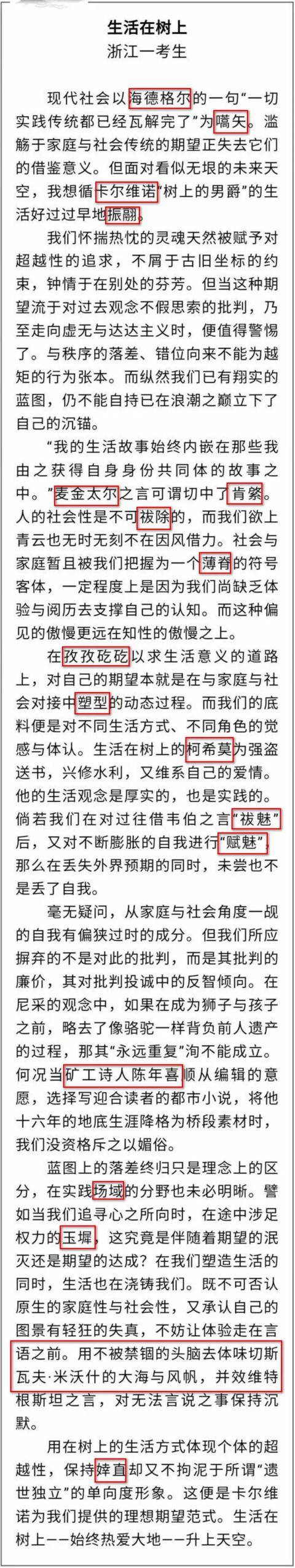 
谈一谈我对浙江高考满分作文《生活在树上》的一些看法【雷火电竞官方网站】(图3)