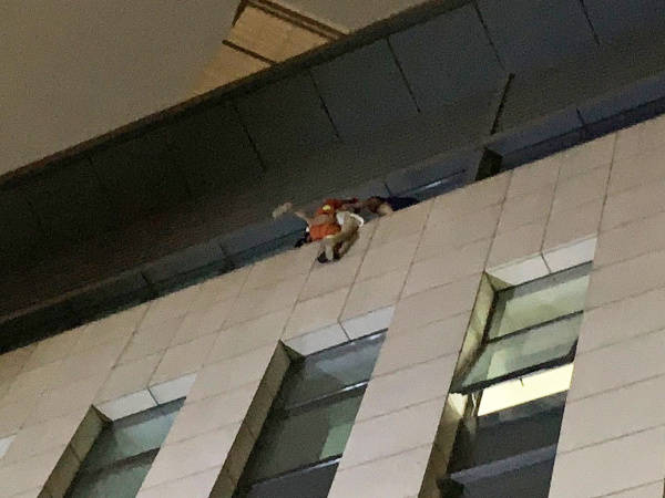 张佳航|女子接到家人电话后扔掉手机大叫跳楼，消防员悬垂半分钟救人