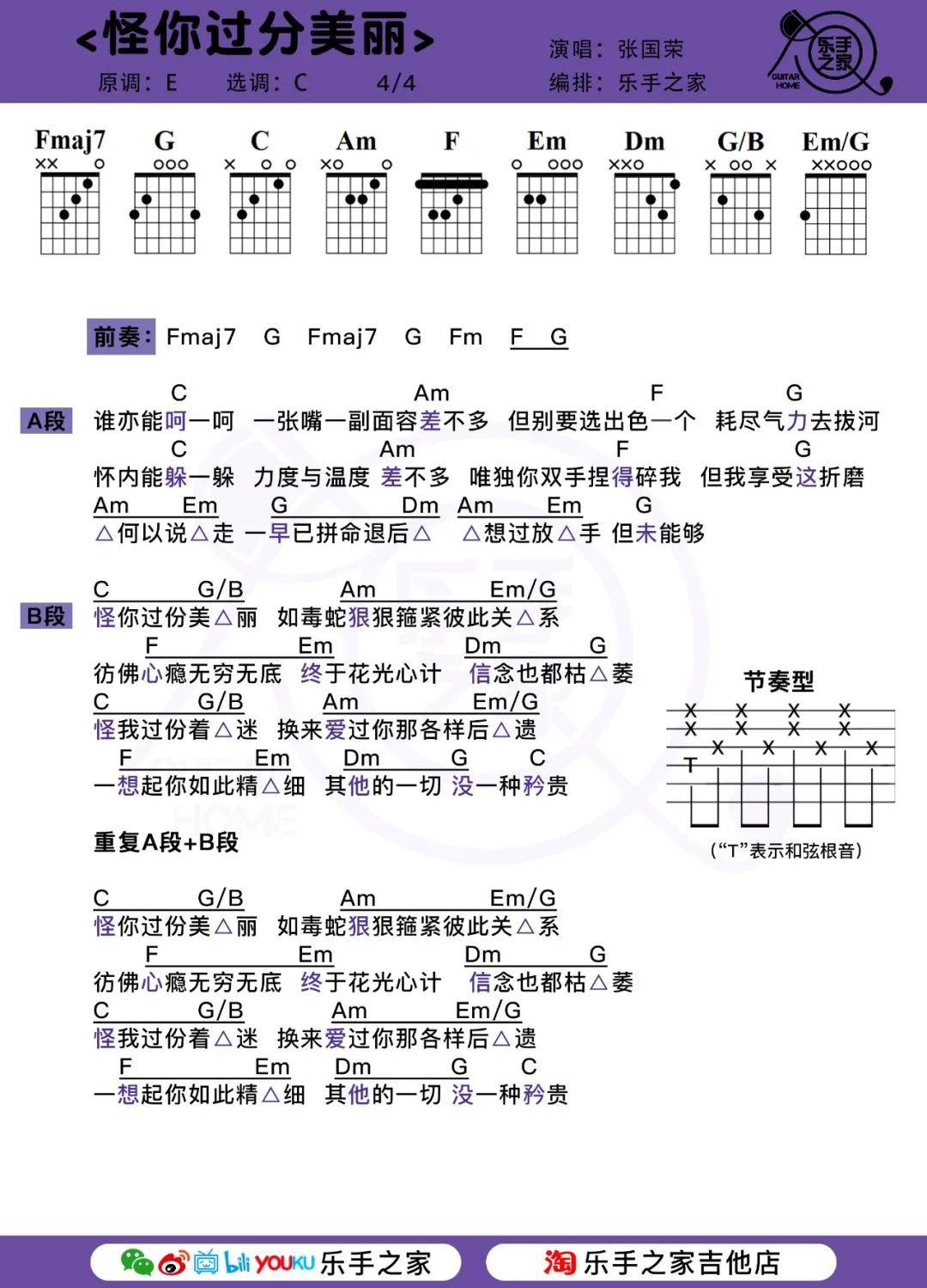 吉他曲谱上的符号合集_吉他入门曲谱(2)