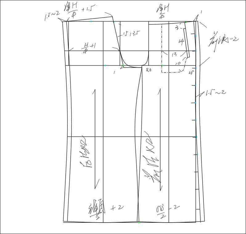 阔腿裤制版教程-学服装纸样技术
