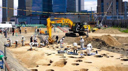 
日本大阪挖出超1500具人骨遗骸 四周或为百年前平民墓地“