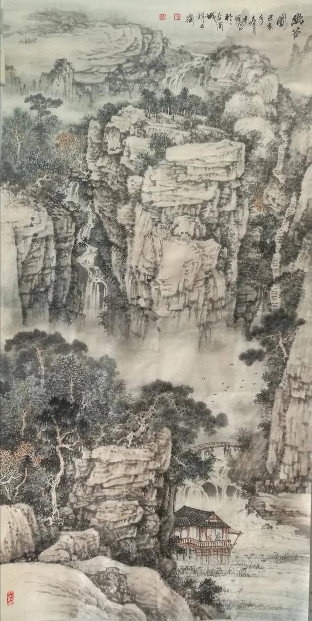 著名画家张才旺精品山水国画赏析