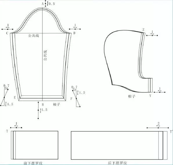 风帽外套的样板设计与裁剪制作工艺