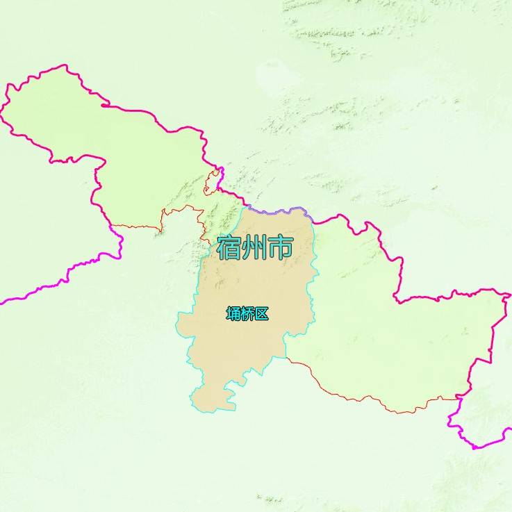 6张地形图,快速了解安徽省宿州各市辖区县