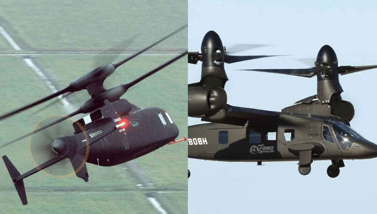 在飞行测试的竞赛中,sb>1复合式直升机一度落后与贝尔公司的v-280倾转