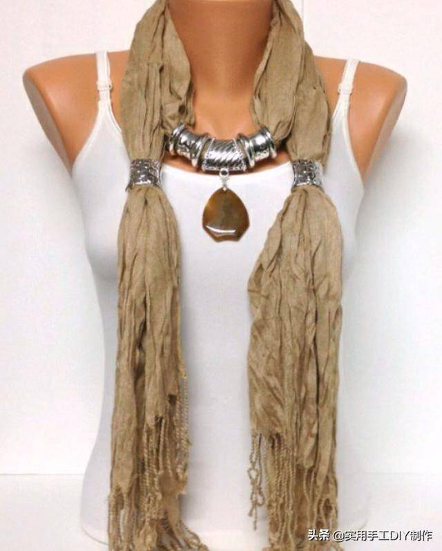 围巾|「串珠作品」35款时尚的珠宝围巾项链，你也能拥有