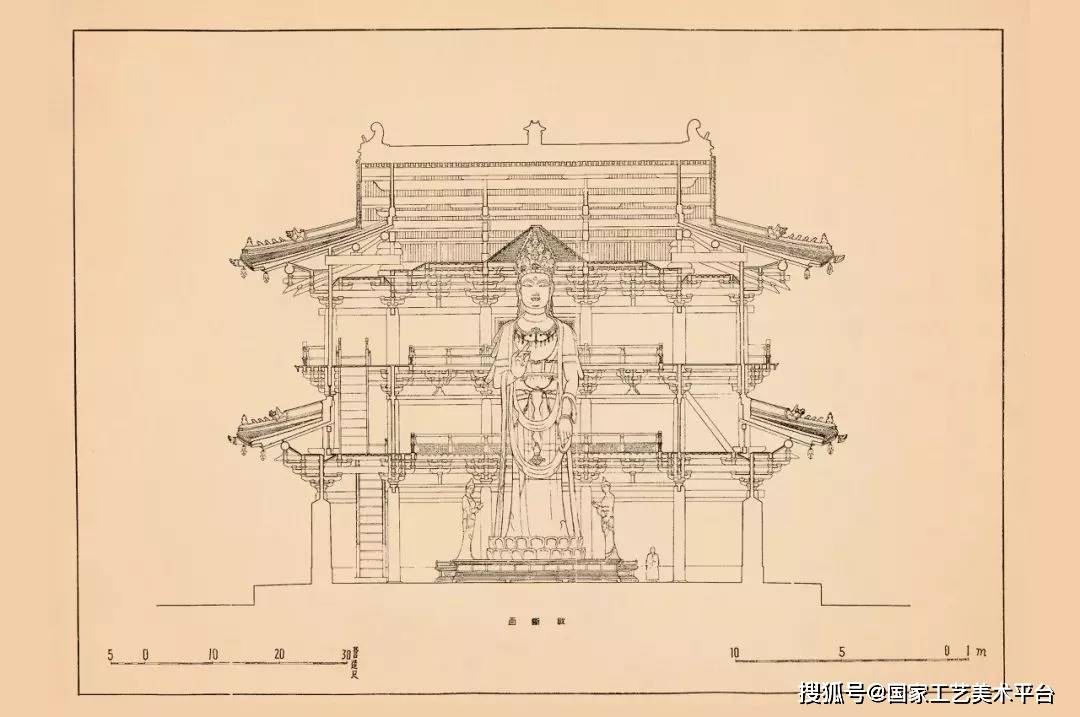 外观酷似敦煌壁画里的唐代阁楼, 室内有个16米高的观音巨像, 信徒