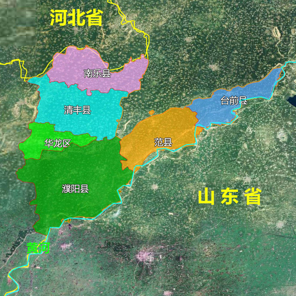 原创8张地形图,快速了解河南省濮阳各市辖区县