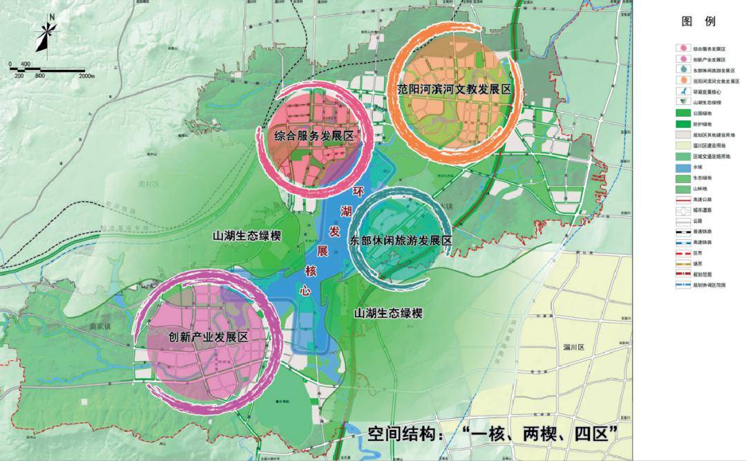 文昌湖"一核,两楔,四区"布局文昌湖湖面面积约8平方公里,常年蓄水量