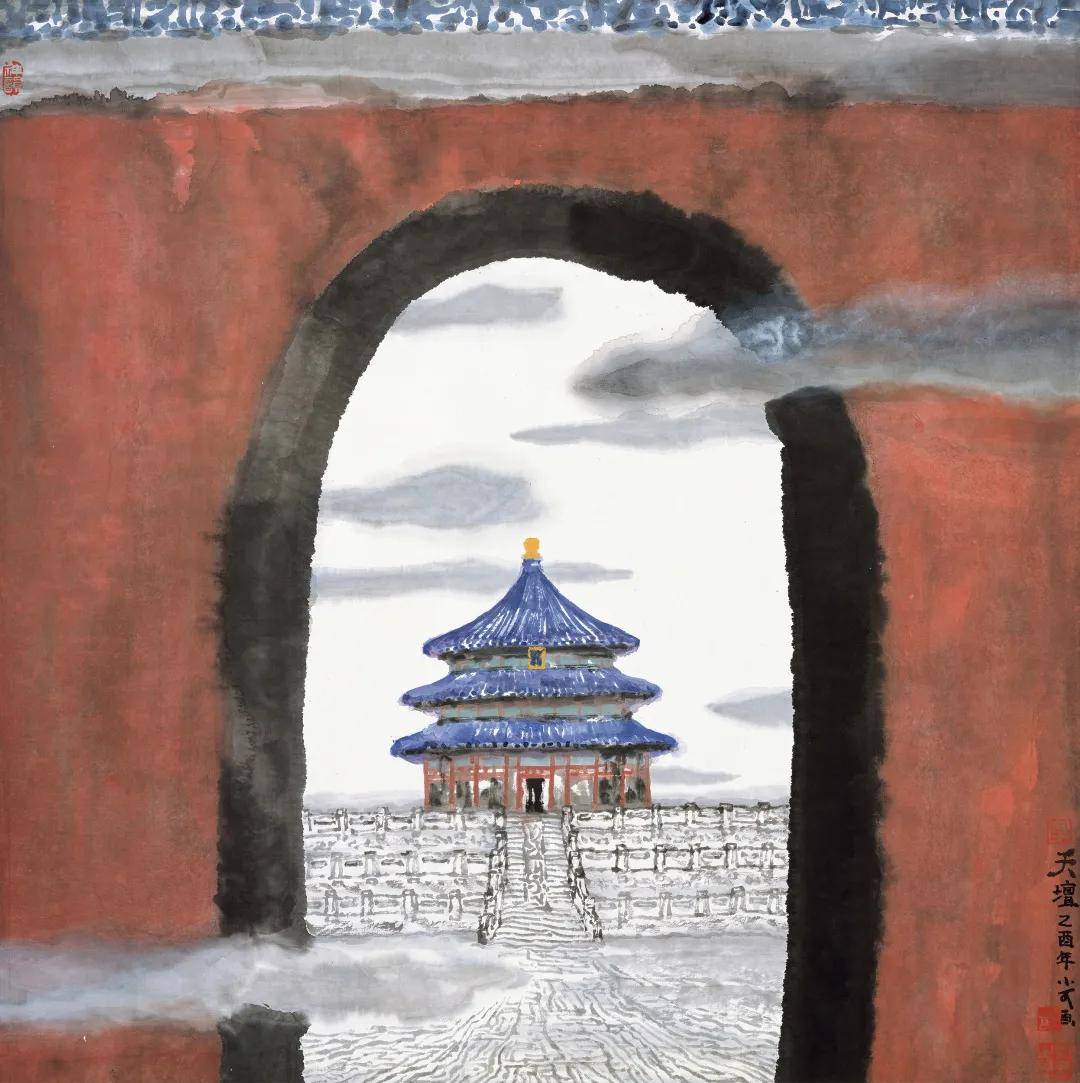 李小可《天坛》 2005年 90x96cm