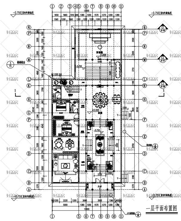 200平四合院设计图纸,200平米四合院设计图 中式四合院别墅设计