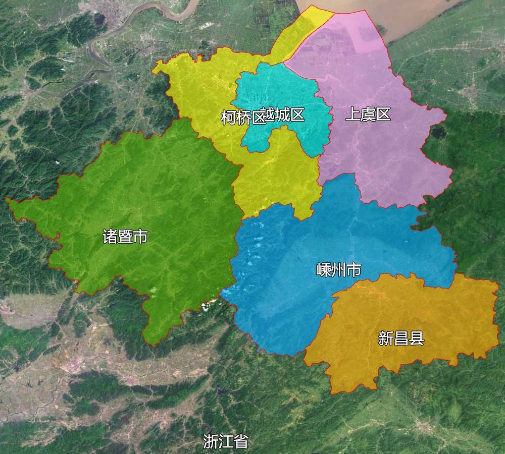 8张地形图,快速了解浙江省绍兴各市辖区县市